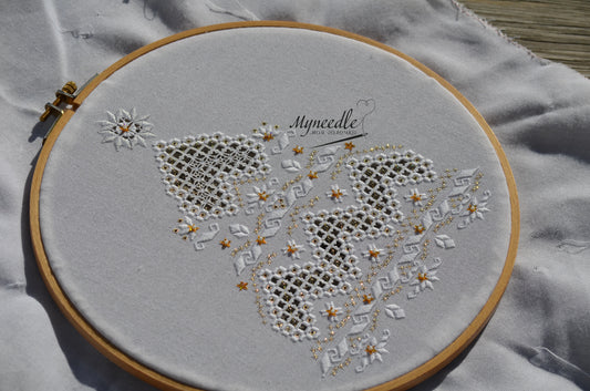 Christmas Tree Hardanger Embroidery Pattern, PDF Download.